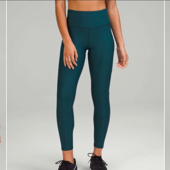 Size 8 Lululemon Fast and Free High-Rise Fleece Tight 28" green Jasper - Picture 3 of 12